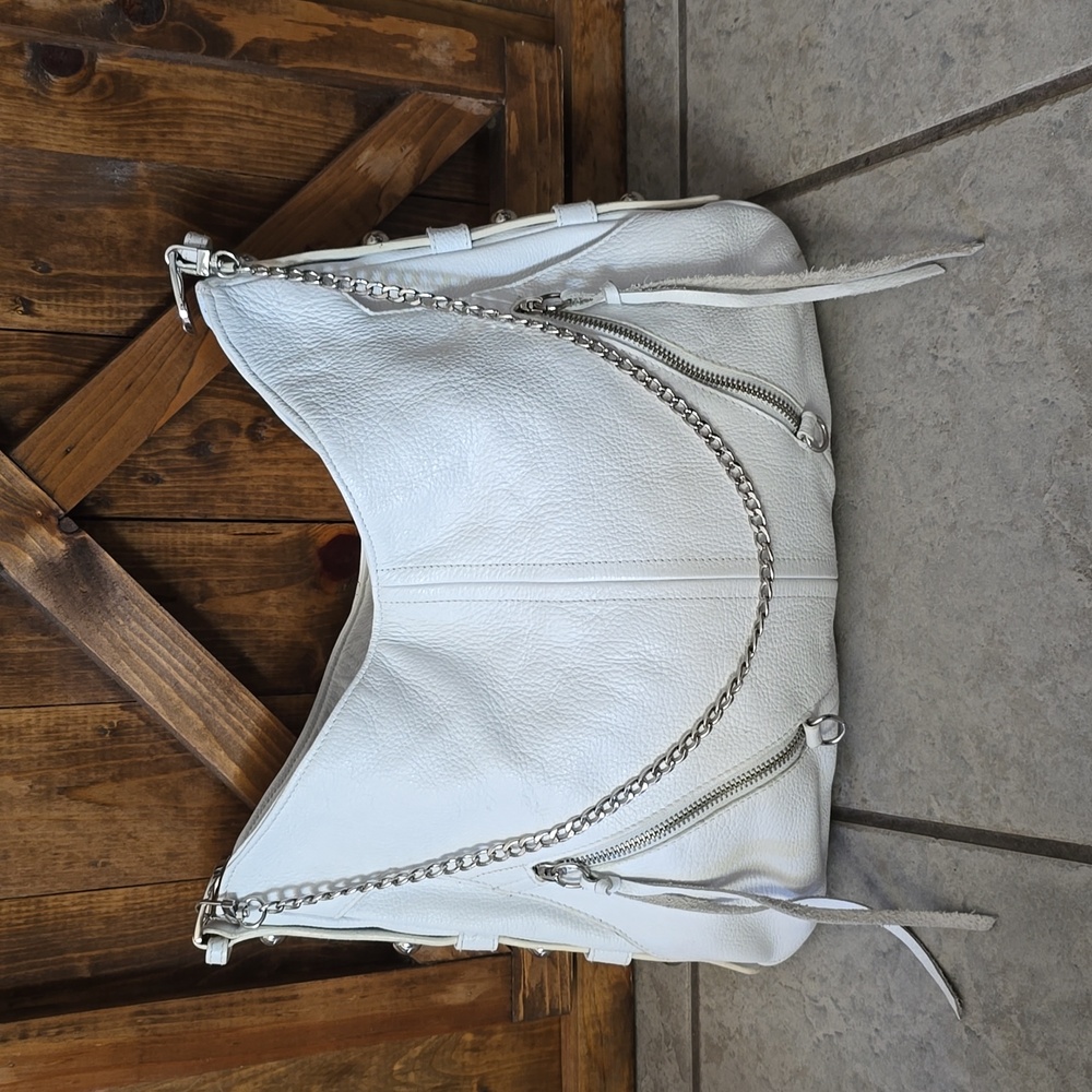 Genuine Leather Bag white y2k